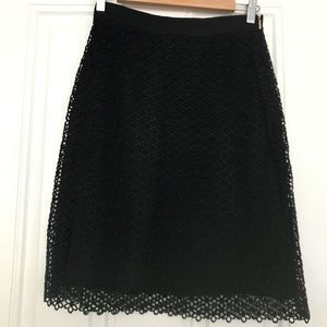 CH Carolina Herrera Lace A-Line Black Skirt Size 4